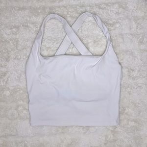 Womens Cropped Criss Cross White top Medium